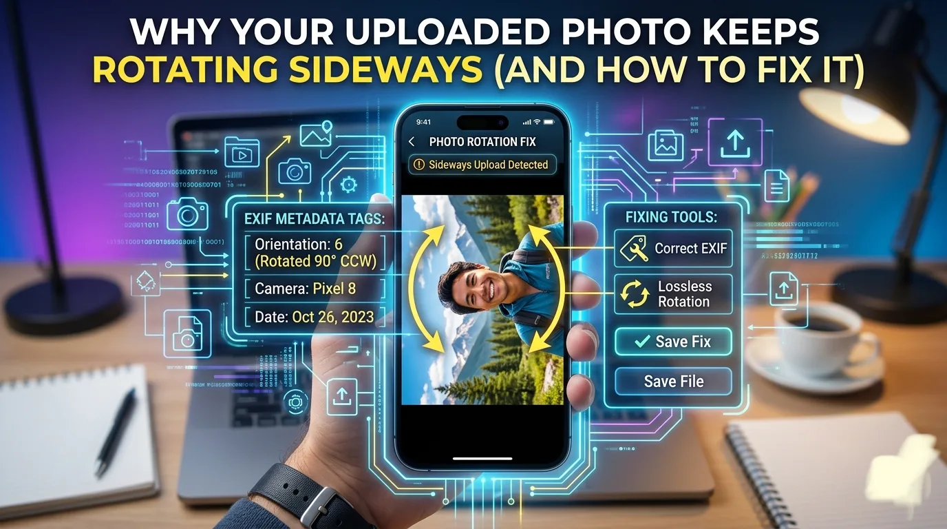 Why Your Uploaded Photo Keeps Rotating Sideways (And How to Fix It)