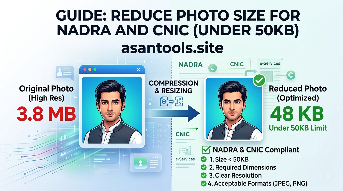 reduce photo size for NADRA CNIC form under 50KB