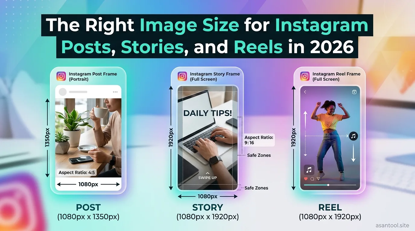 The Right Image Size for Instagram Posts, Stories, and Reels in 2026