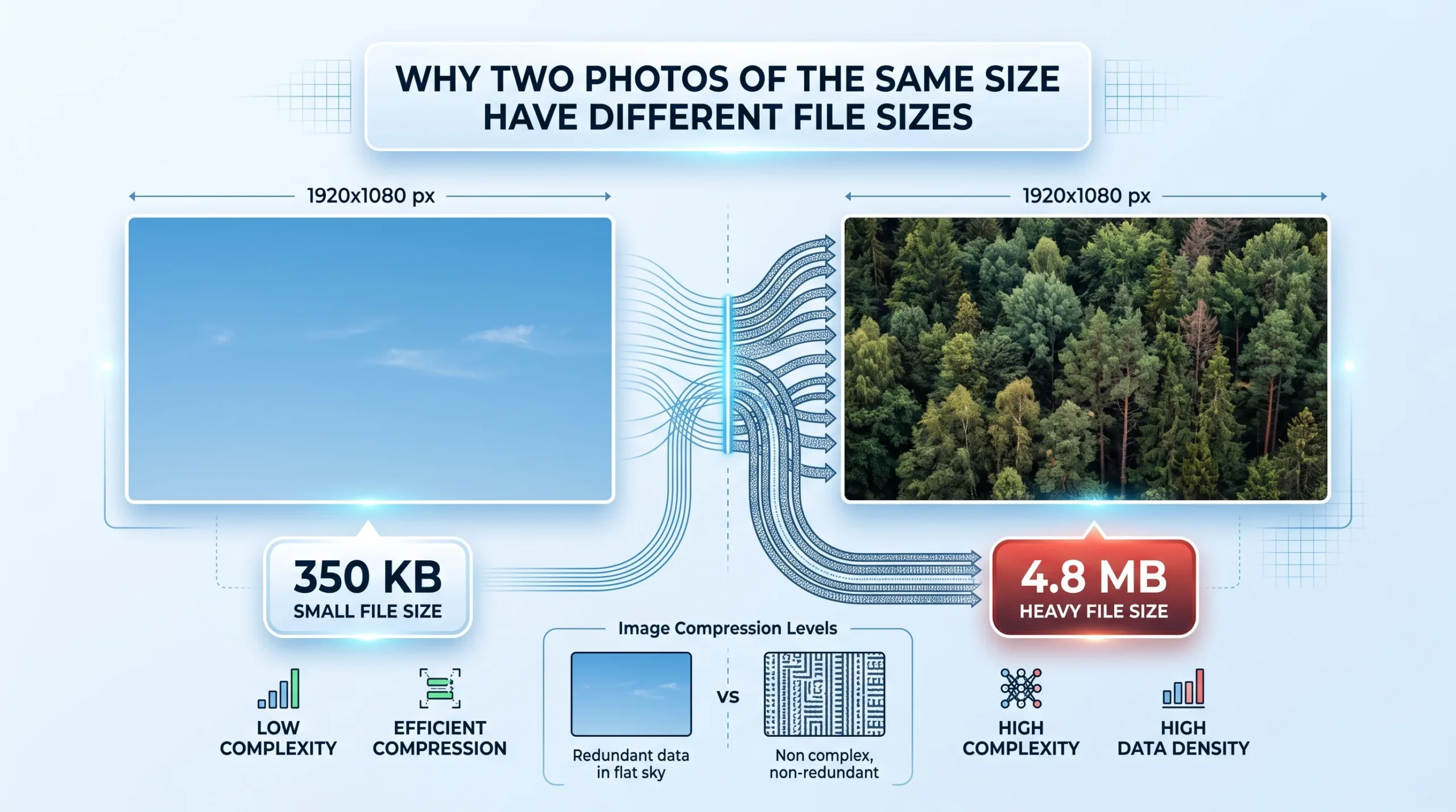 Why Two Photos of the Same Size Have Different File Sizes